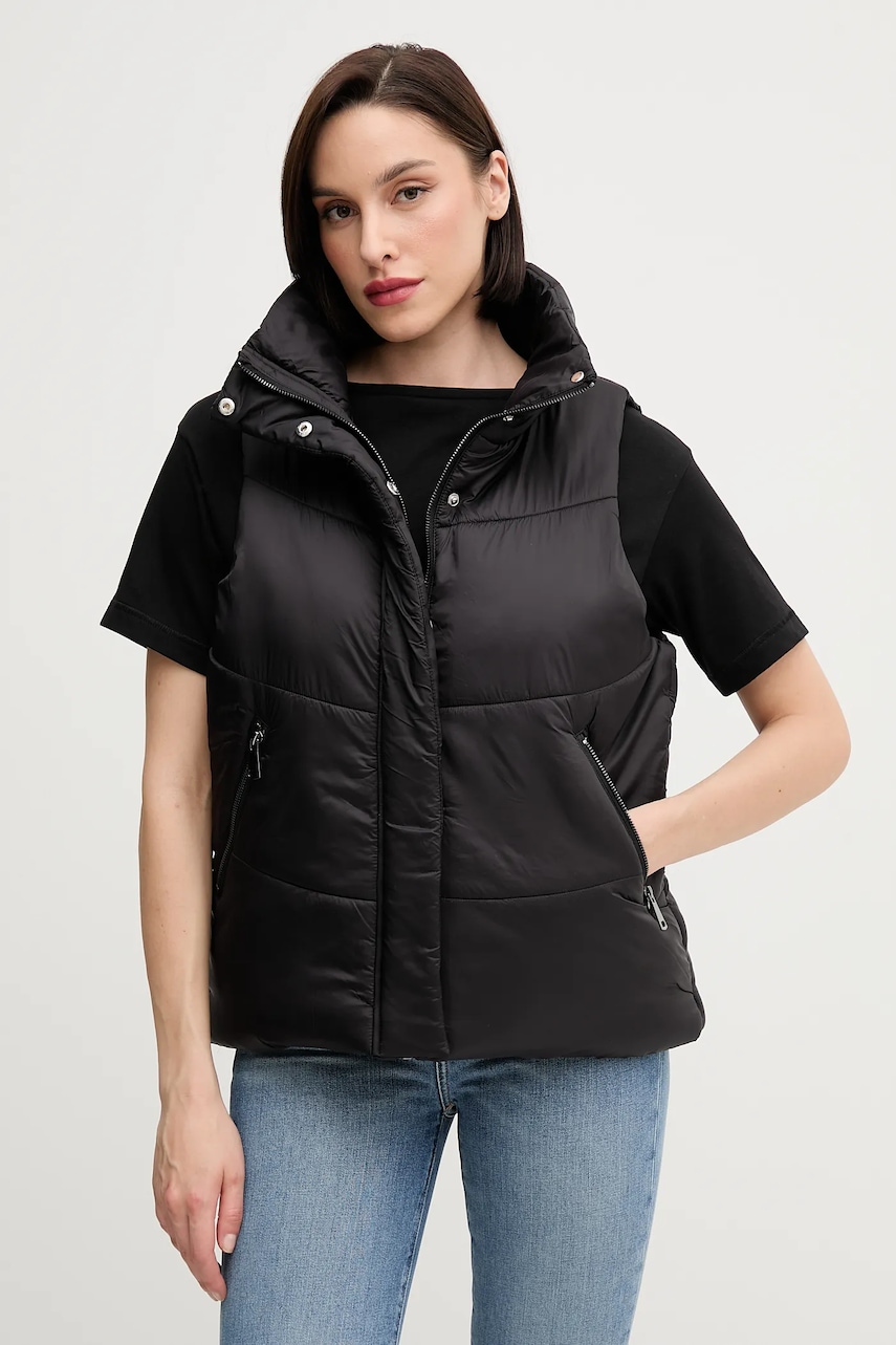 Αμάνικο μπουφάν Sisley χρώμα: μαύρο, 6G6HW800N