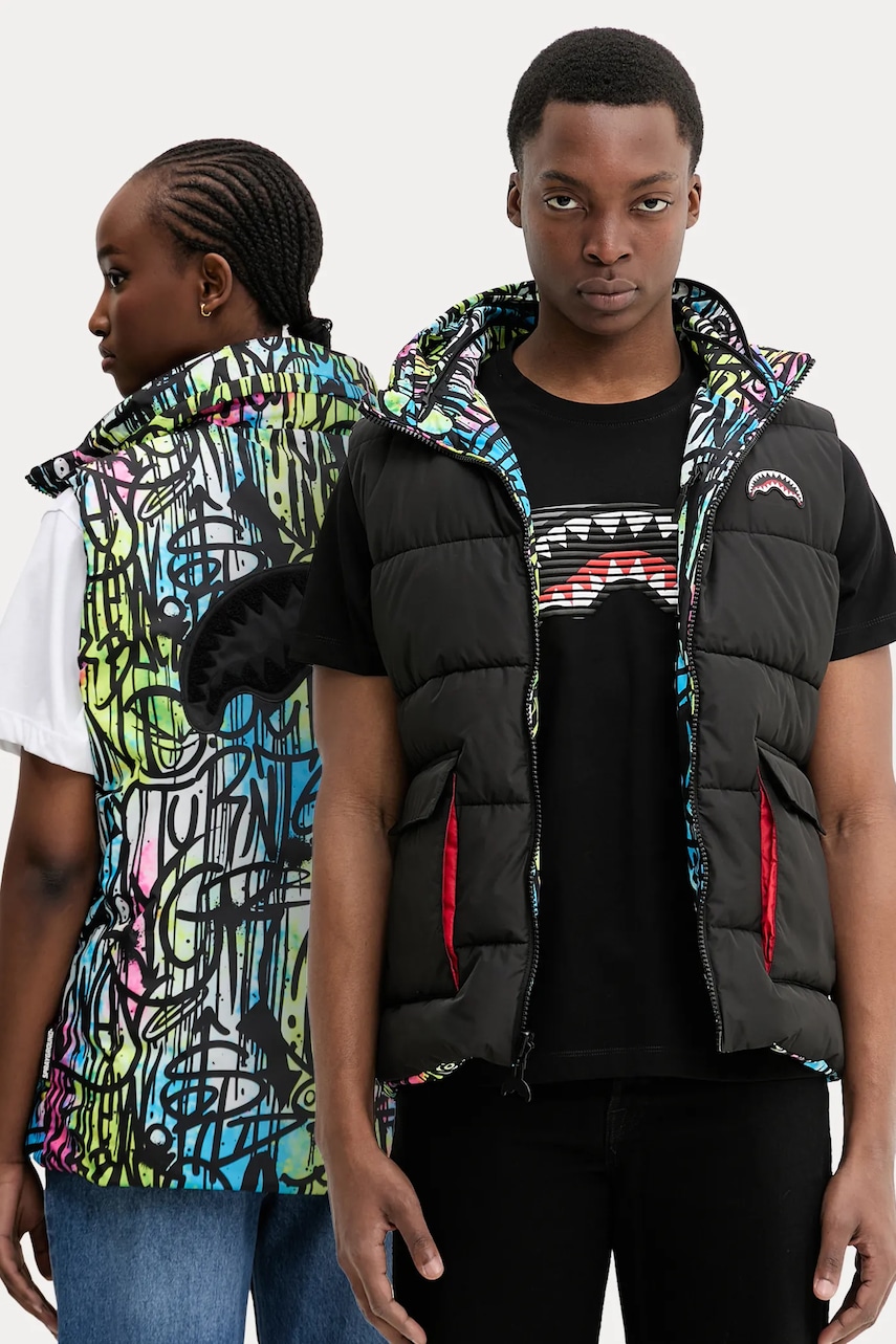 Γιλέκο δύο όψεων Sprayground χρώμα: μαύρο, SP749