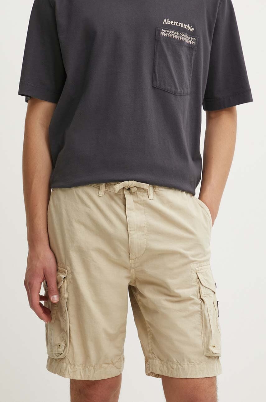 Βαμβακερό σορτσάκι Superdry χρώμα: μπεζ