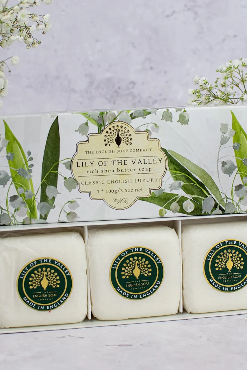 Σετ σαπουνιών The English Soap Company Lily Of The Valley 3 x 100 g 3-pack χρώμα: πολύχρωμο