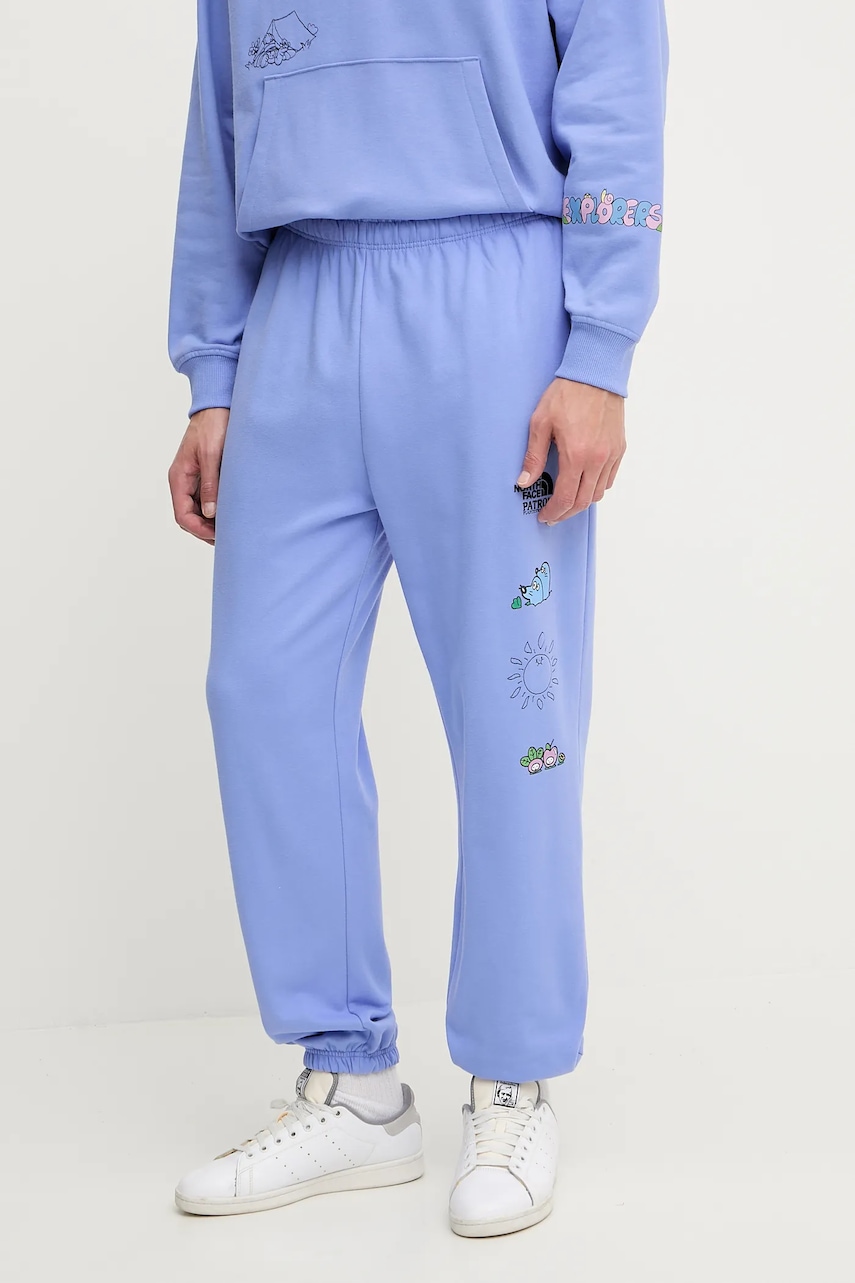 Βαμβακερό παντελόνι The North Face Mountain Cleanup χρώμα: μοβ, NF0A8C2W0YI1