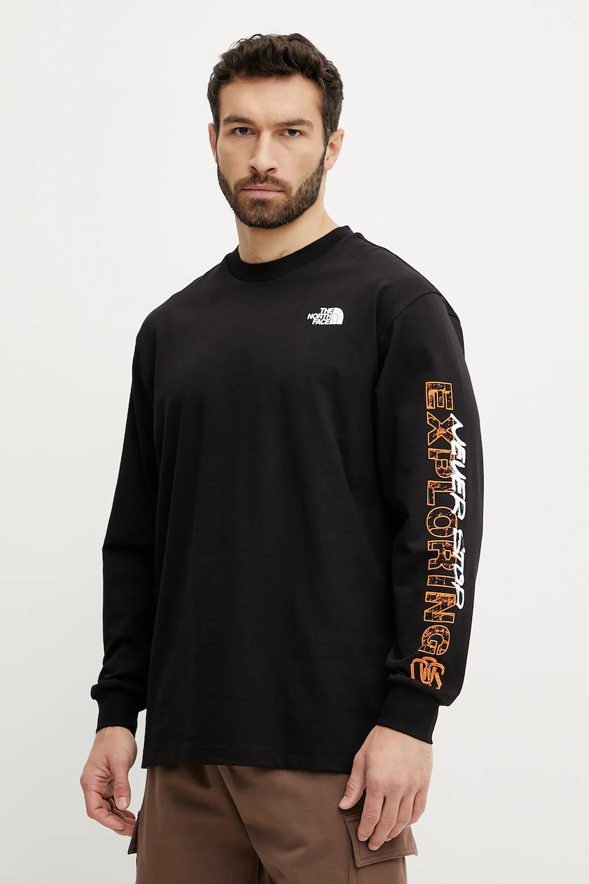 Βαμβακερή μπλούζα με μακριά μανίκια The North Face TNF X NSE χρώμα: μαύρο, NF0A8C3ZJK31