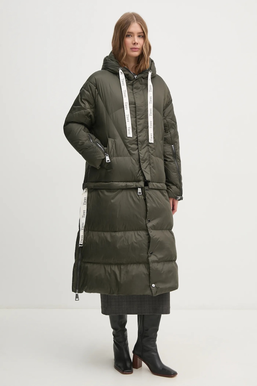 Μπουφάν με επένδυση από πούπουλα Tiffi χρώμα: πράσινο,