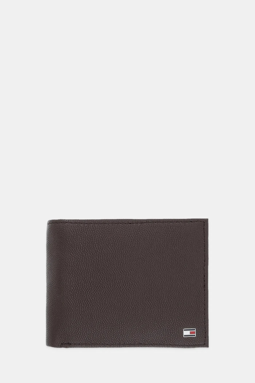 Δερμάτινο πορτοφόλι Tommy Hilfiger ανδρικό, χρώμα: καφέ, AM0AM13520