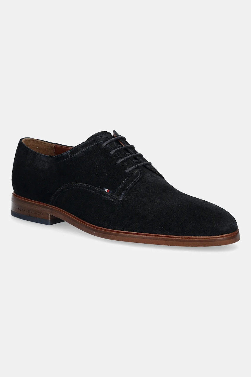 Σουέτ κλειστά παπούτσια Tommy Hilfiger HILFIGER THUNIT SUEDE SHOE χρώμα: ναυτικό μπλε, FM0FM05377