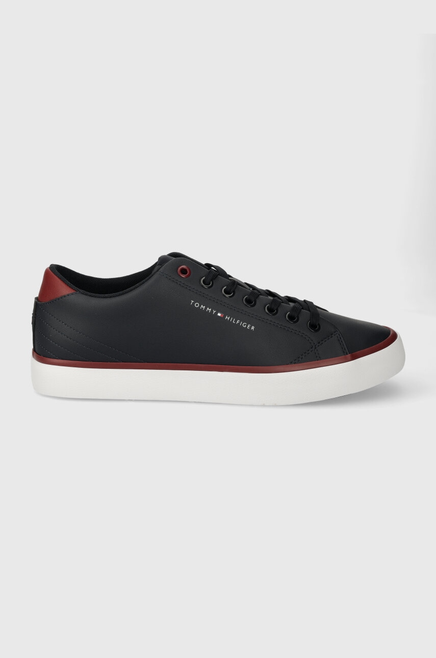 Δερμάτινα ελαφριά παπούτσια Tommy Hilfiger TH HI VULC CORE LOW LEATHER ESS χρώμα: ναυτικό μπλε, FM0FM05041