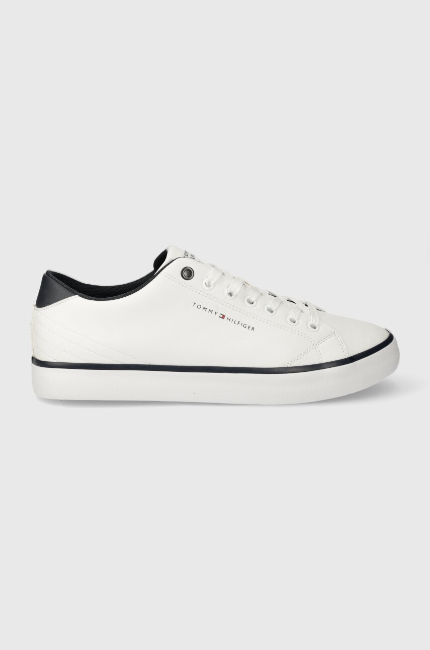 Δερμάτινα ελαφριά παπούτσια Tommy Hilfiger TH HI VULC CORE LOW LEATHER ESS χρώμα: άσπρο, FM0FM05041