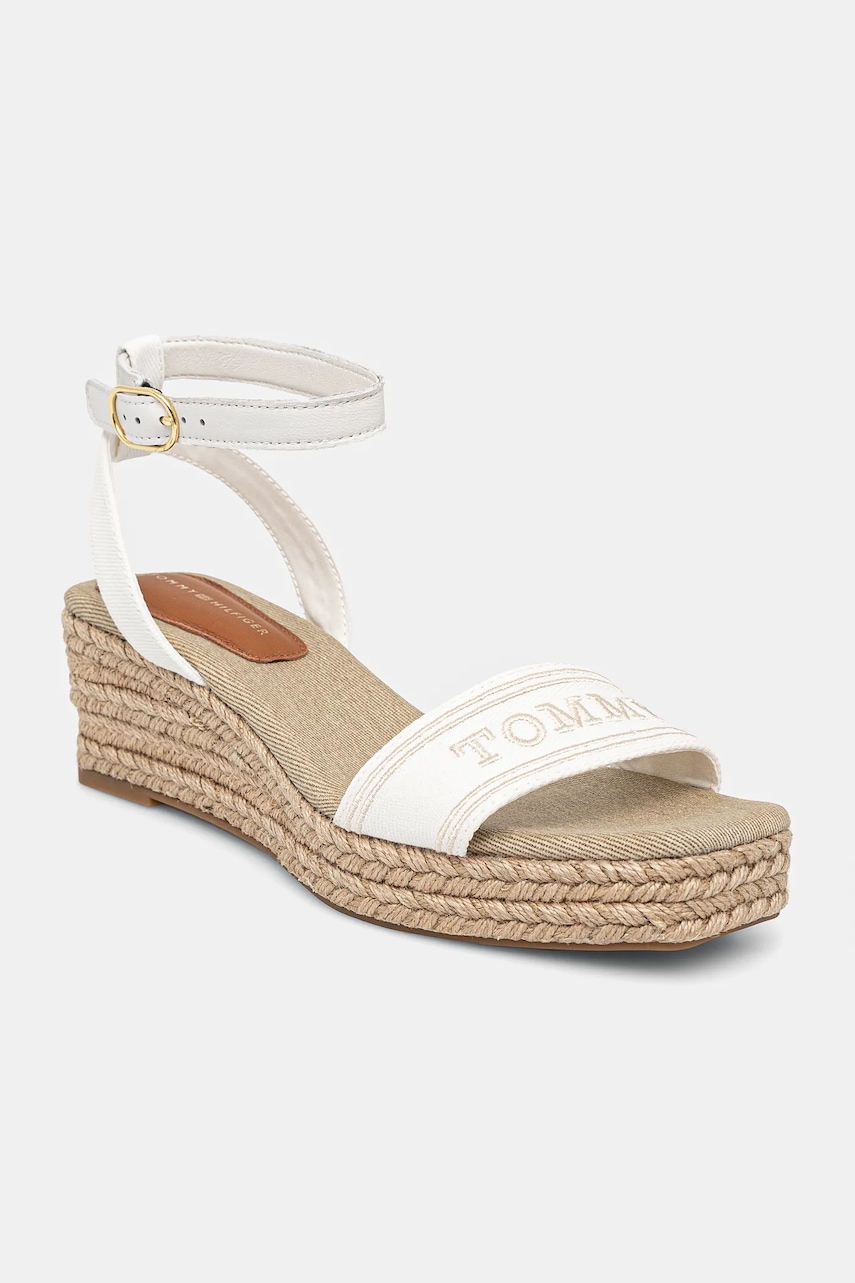 Σανδάλια Tommy Hilfiger TOMMY HILFIGER ESPAD MID WEDGE χρώμα: άσπρο, FW0FW08805