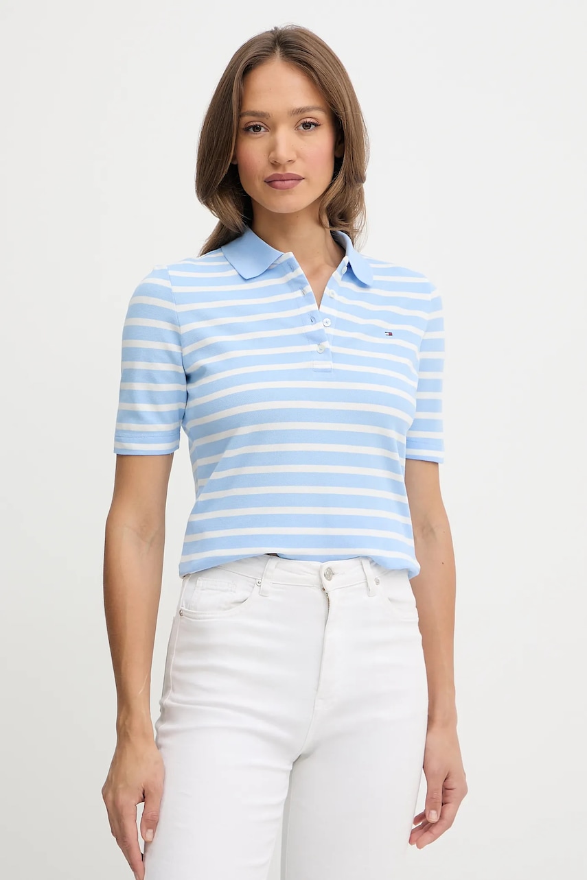 Πόλο Tommy Hilfiger χρώμα: ναυτικό μπλε, WW0WW43224