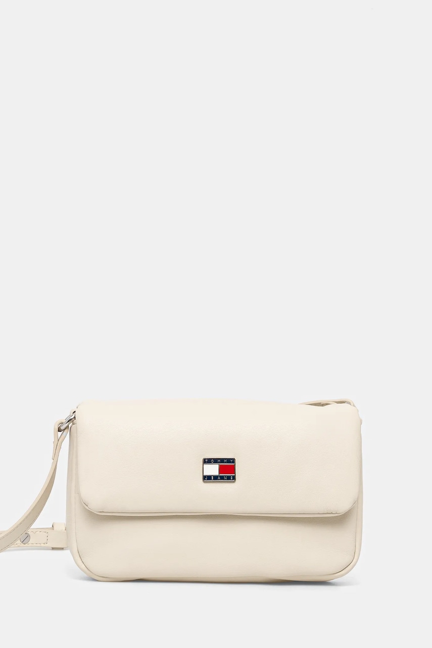 Τσάντα Tommy Jeans χρώμα: μπεζ, AW0AW16978