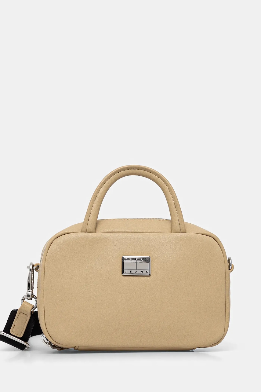 Τσάντα Tommy Jeans χρώμα: μπεζ, AW0AW17294