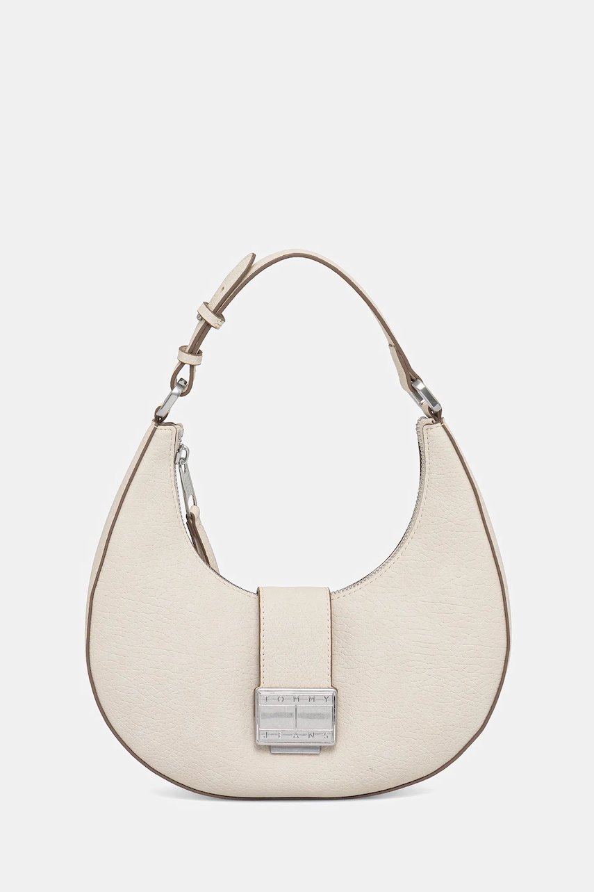 Τσάντα Tommy Jeans χρώμα: μπεζ, AW0AW17539