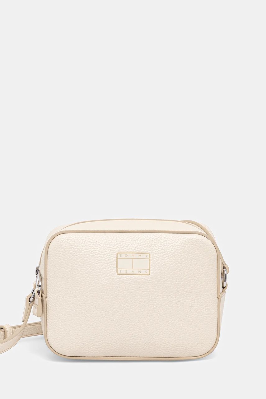 Τσάντα Tommy Jeans χρώμα: μπεζ, AW0AW17543