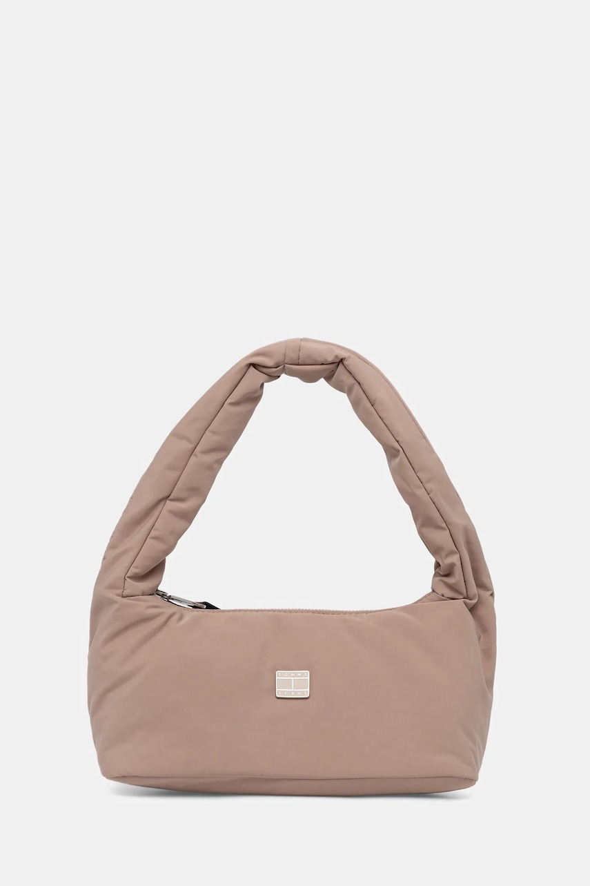 Τσάντα Tommy Jeans χρώμα: μπεζ, AW0AW17886