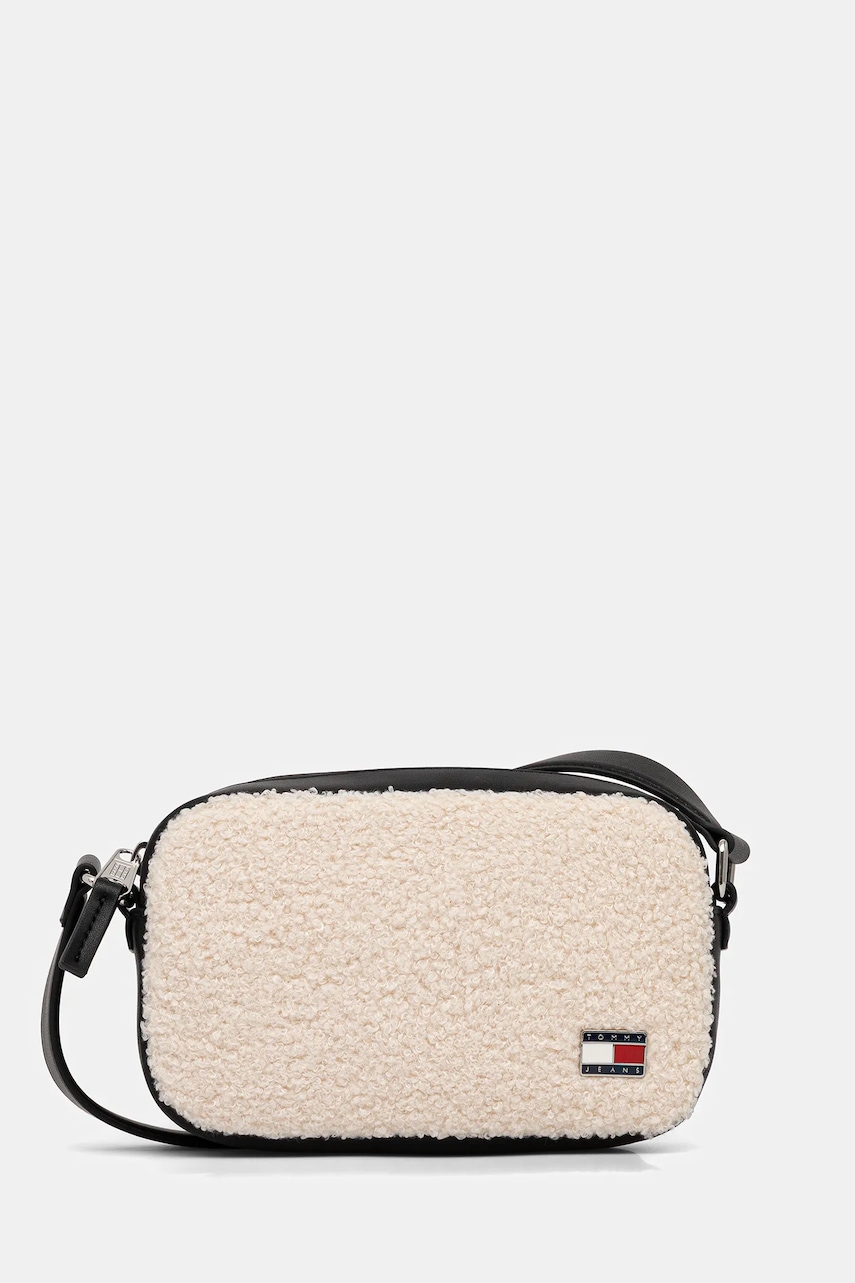 Τσάντα Tommy Jeans χρώμα: μπεζ, AW0AW18010