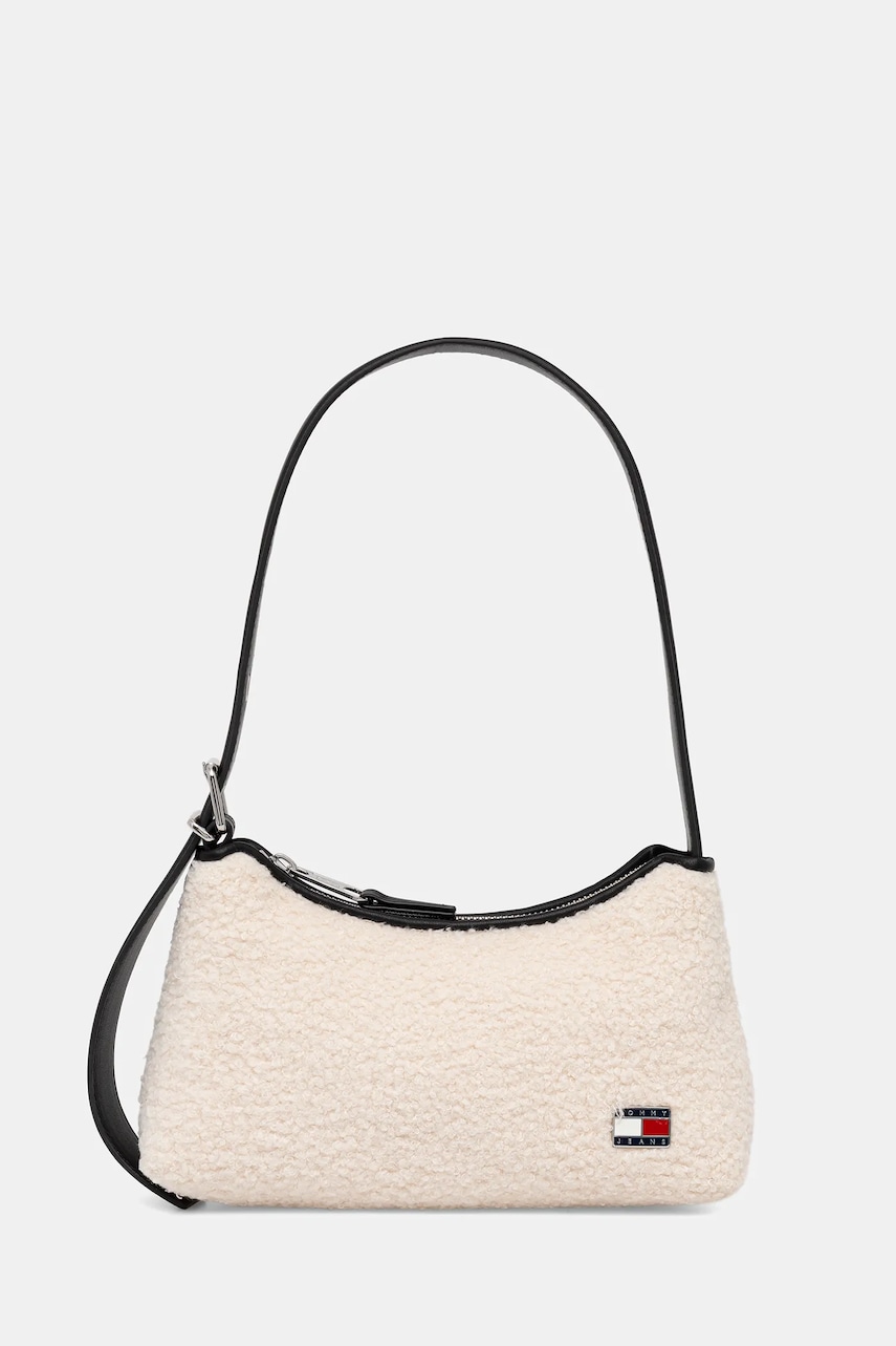 Τσάντα Tommy Jeans χρώμα: μπεζ, AW0AW18011