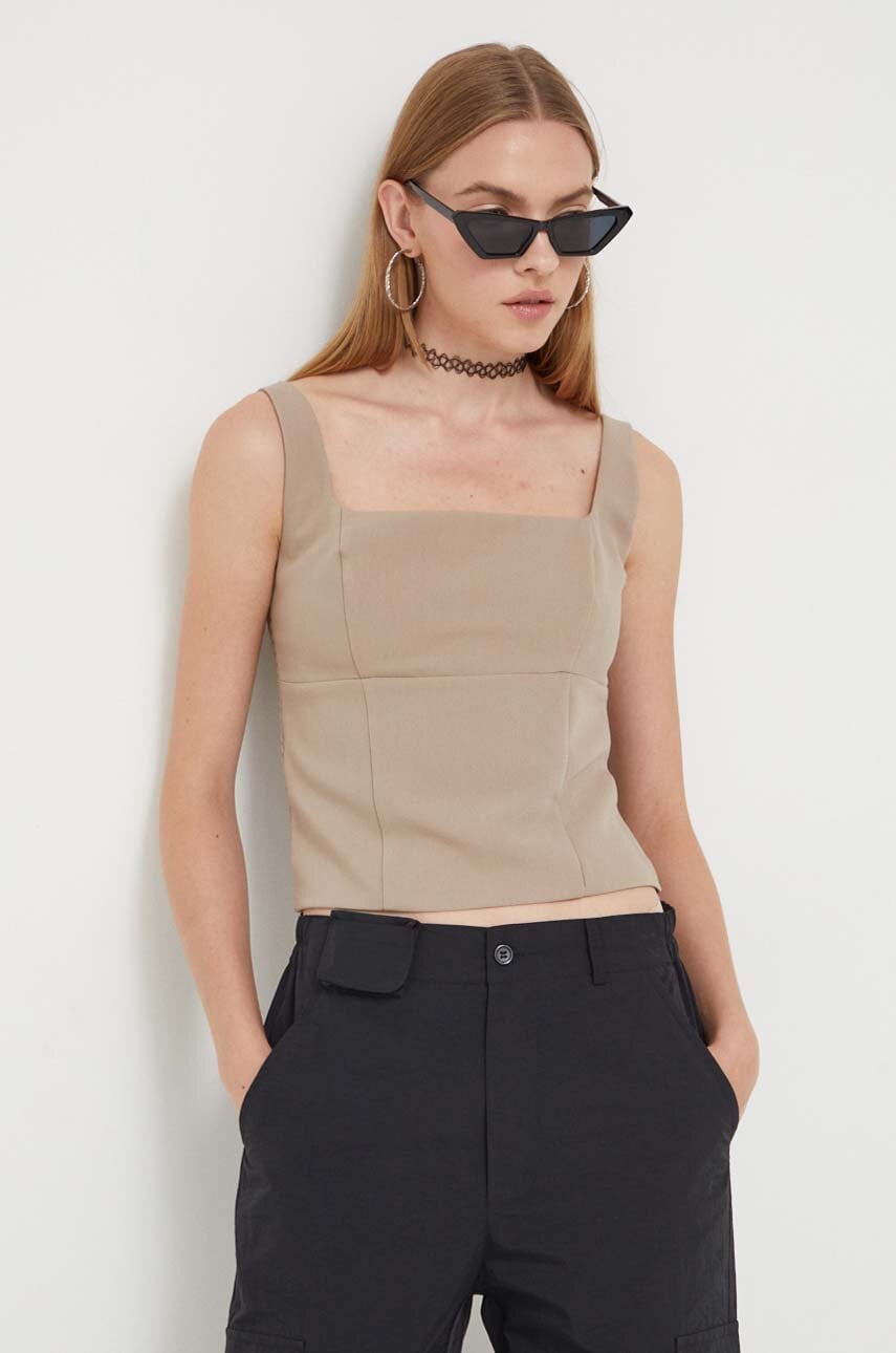 Top Abercrombie & Fitch χρώμα: μπεζ