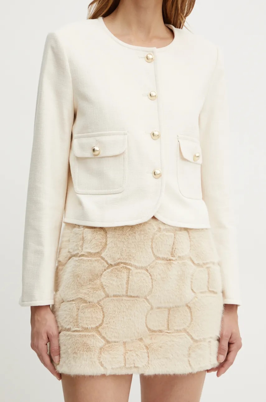 Φούστα Twinset χρώμα: μπεζ, 242TT2032