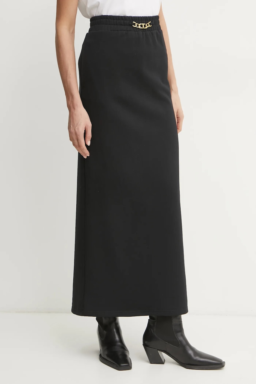 Βαμβακερή φούστα Twinset χρώμα: μαύρο, 251TE2072