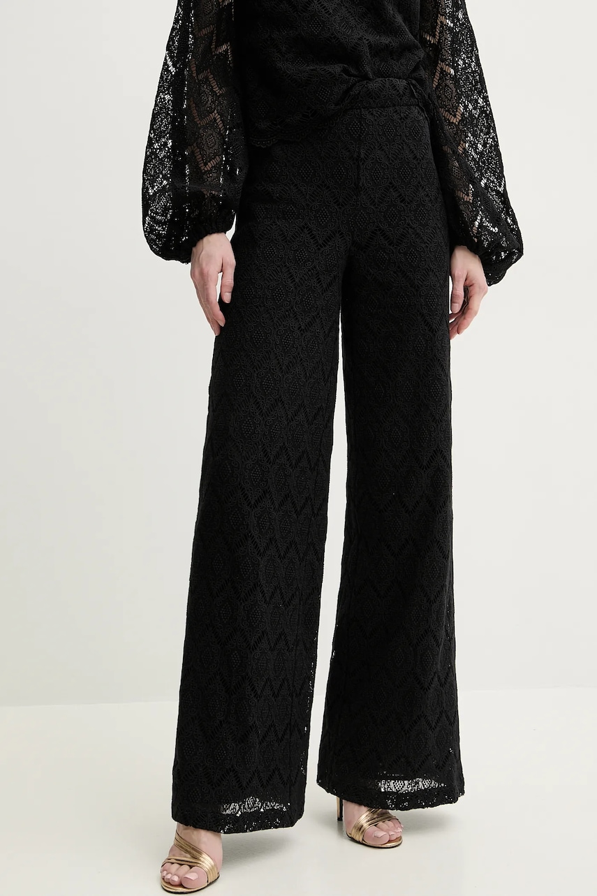 Βαμβακερό παντελόνι Twinset χρώμα: μαύρο, 251TP2409