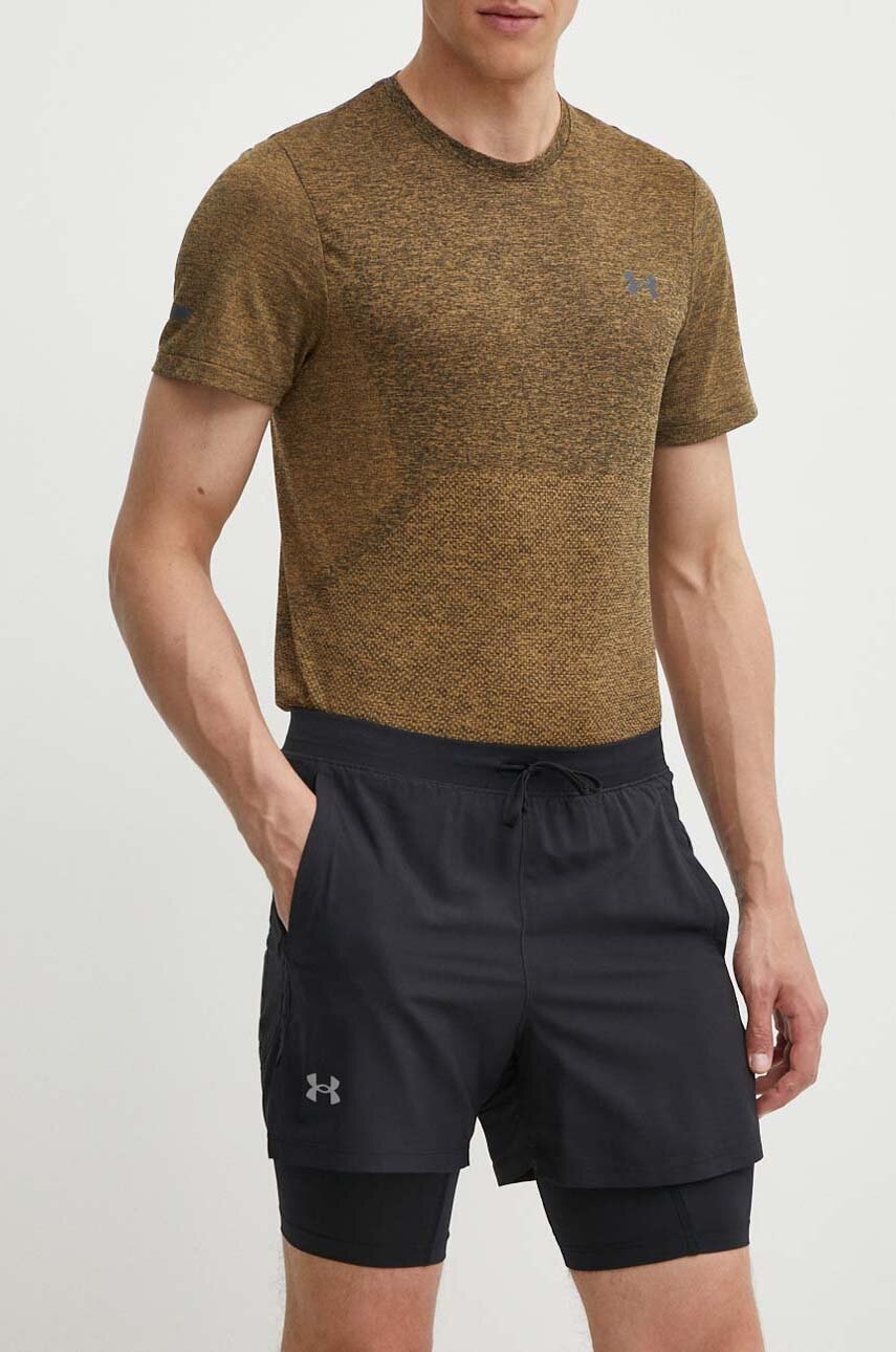 Σορτς τρεξίματος Under Armour Launch χρώμα: μαύρο