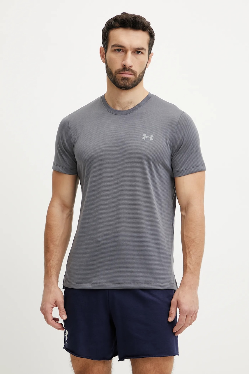 Μπλουζάκι για τρέξιμο Under Armour Launch χρώμα: μαύρο, 1382582