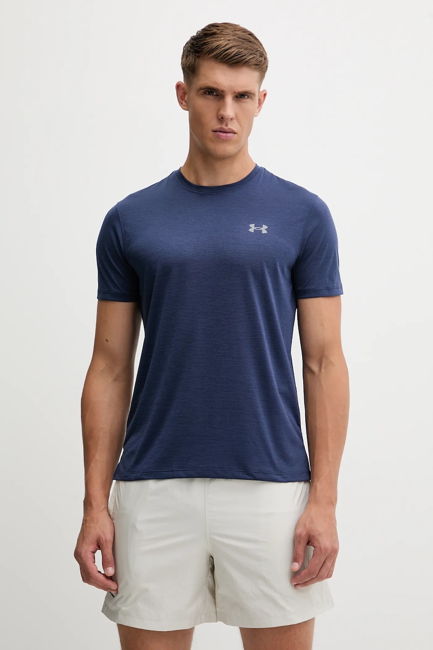 Μπλουζάκι για τρέξιμο Under Armour Launch χρώμα: μαύρο, 1382582