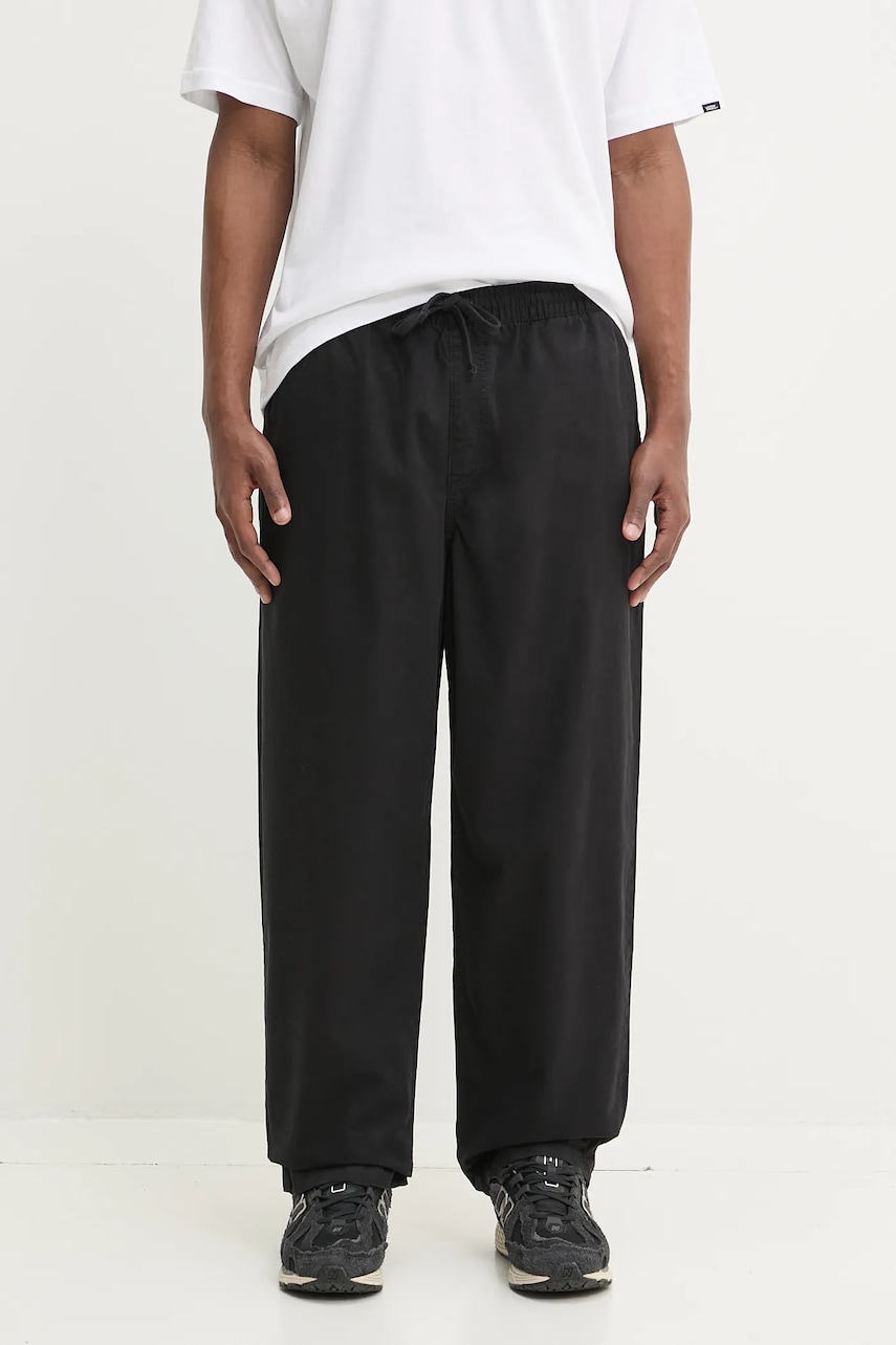Βαμβακερό παντελόνι Vans χρώμα: μαύρο, VN00000DBLK1