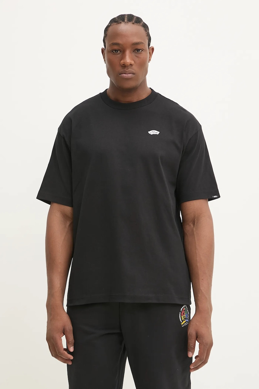 Βαμβακερό μπλουζάκι Vans ανδρικό, χρώμα: μαύρο, VN000P50Y281