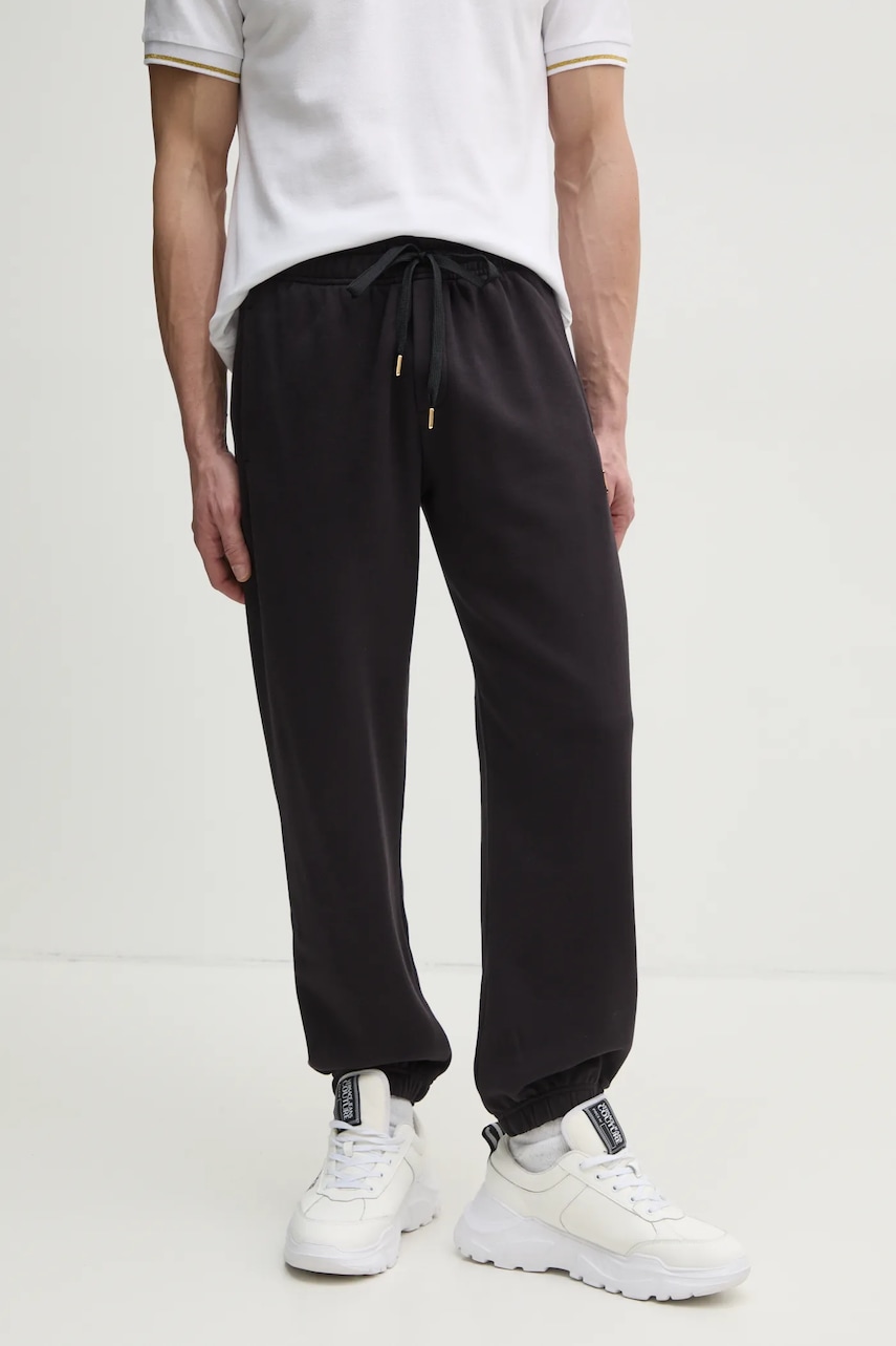 Βαμβακερό παντελόνι Versace Jeans Couture χρώμα: μαύρο, 78GAAT08 CF01T