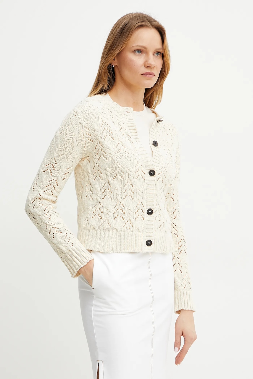 Πλεκτή ζακέτα Weekend Max Mara χρώμα: μπεζ, 2515341011600