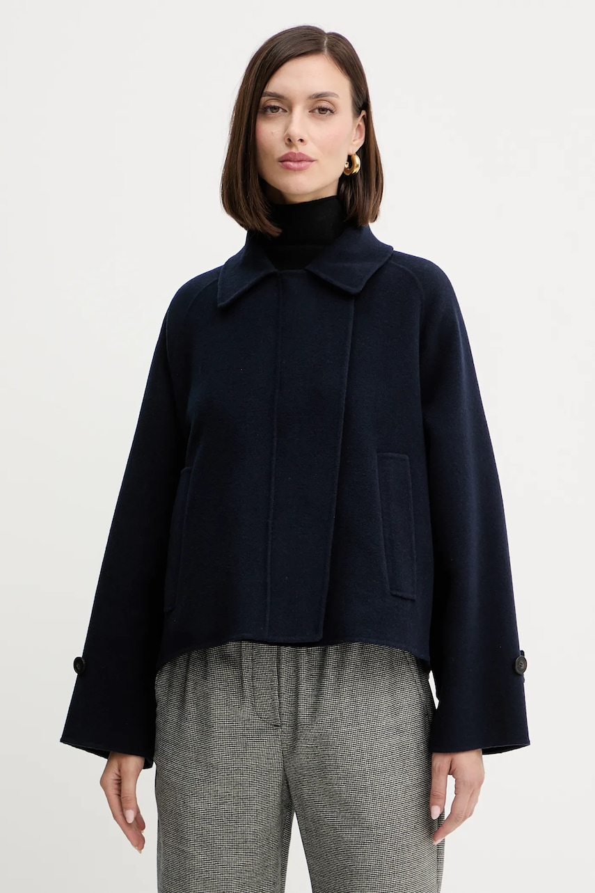 Μάλλινο παλτό Weekend Max Mara CARELLA χρώμα: ναυτικό μπλε, 2525086031600