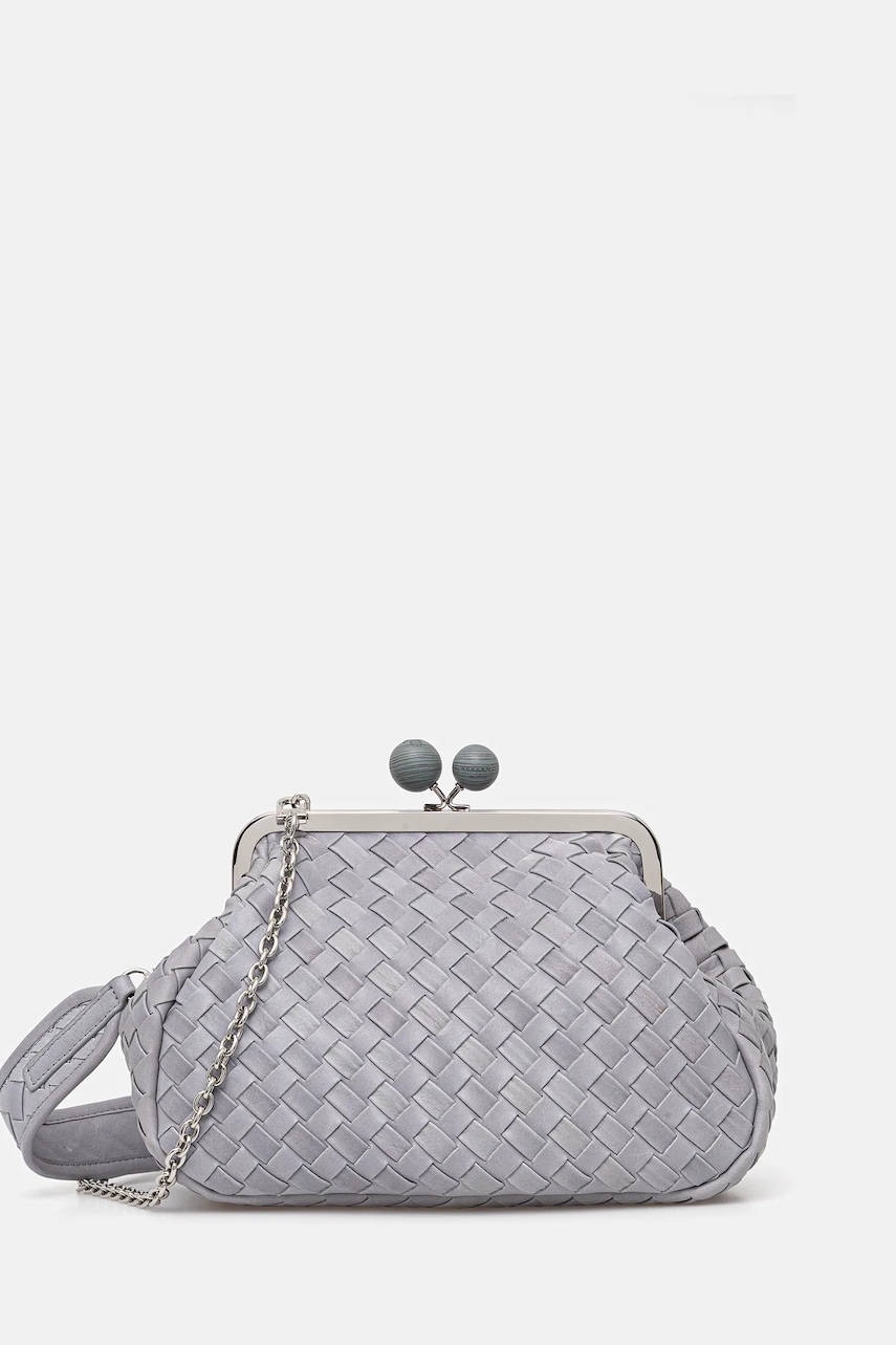 Δερμάτινη τσάντα Weekend Max Mara PANCIA χρώμα: γκρι, 2525516154600