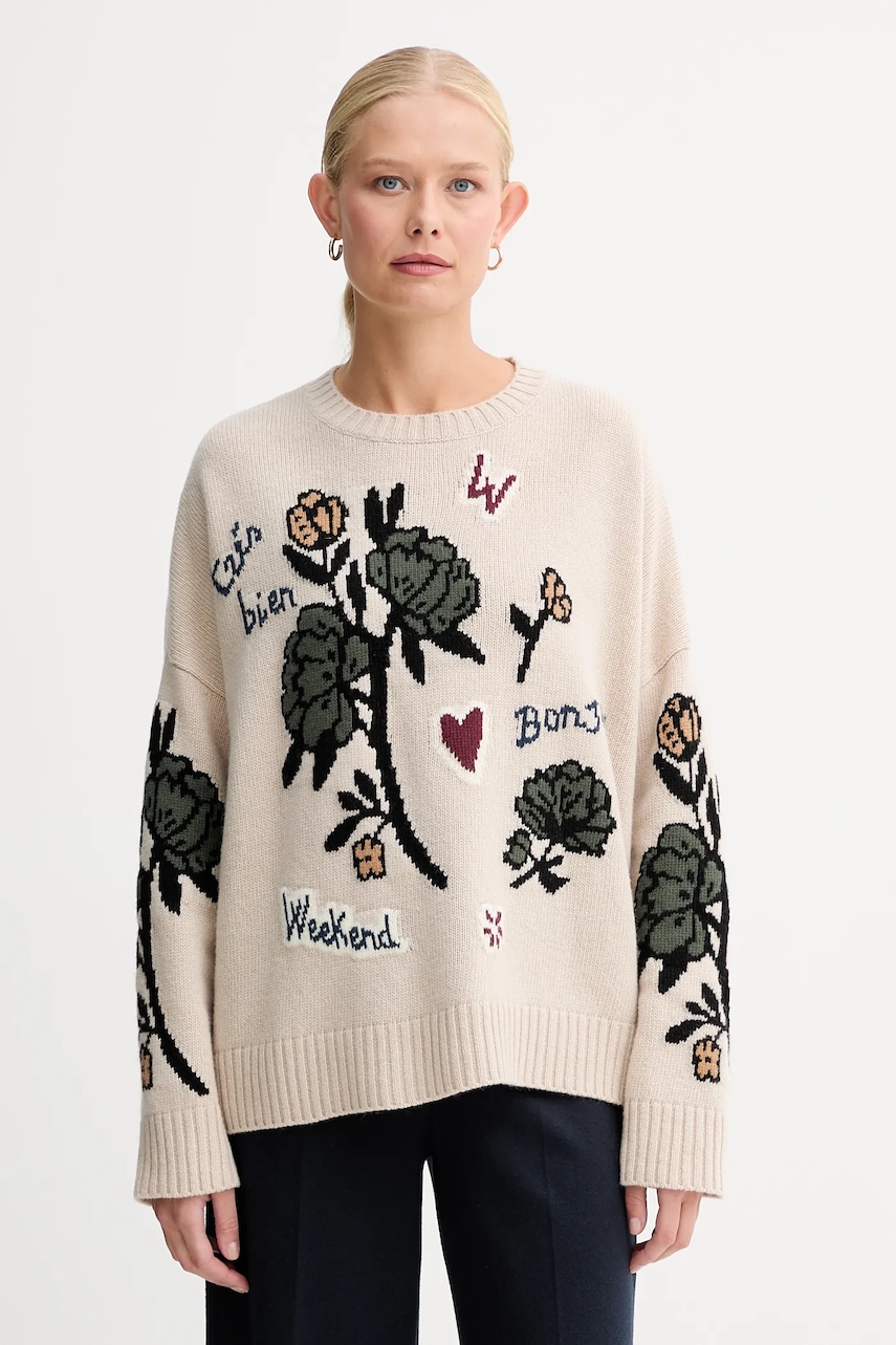 Μάλλινο πουλόβερ Weekend Max Mara PAVIDI χρώμα: μπεζ, 2525366262600